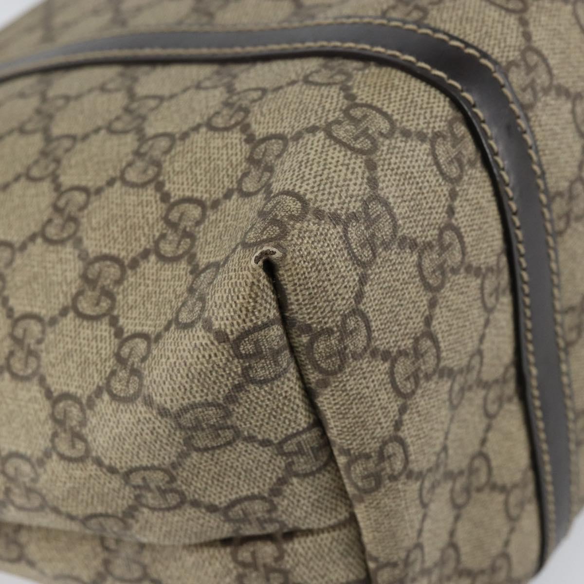 GUCCI GG Supreme Tote Bag PVC Beige Gold 197953 Auth 155590