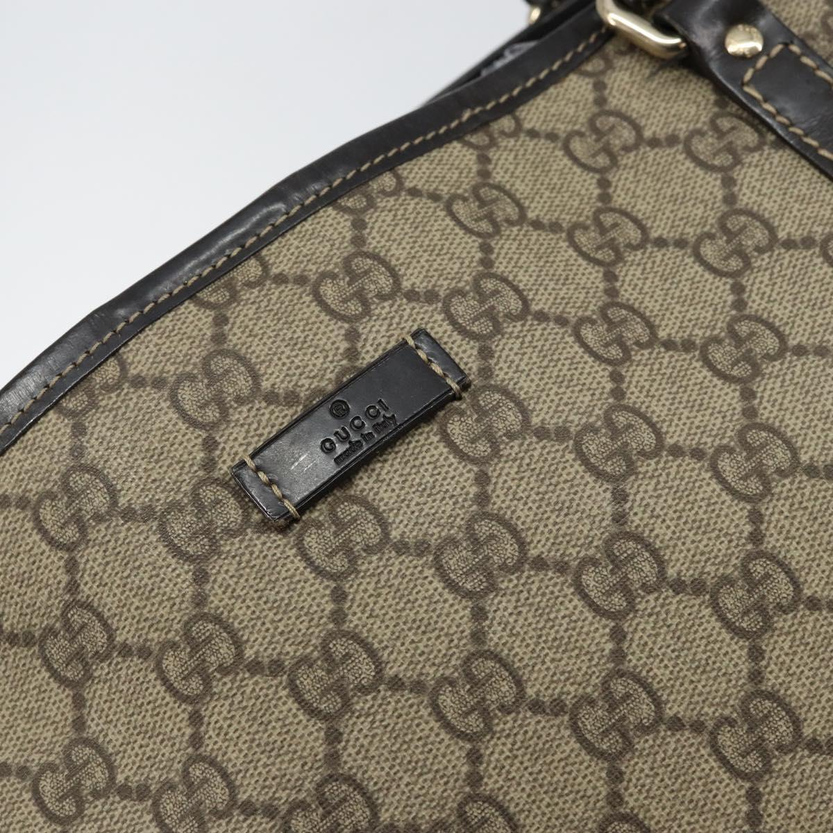 GUCCI GG Supreme Tote Bag PVC Beige Gold 197953 Auth 155590