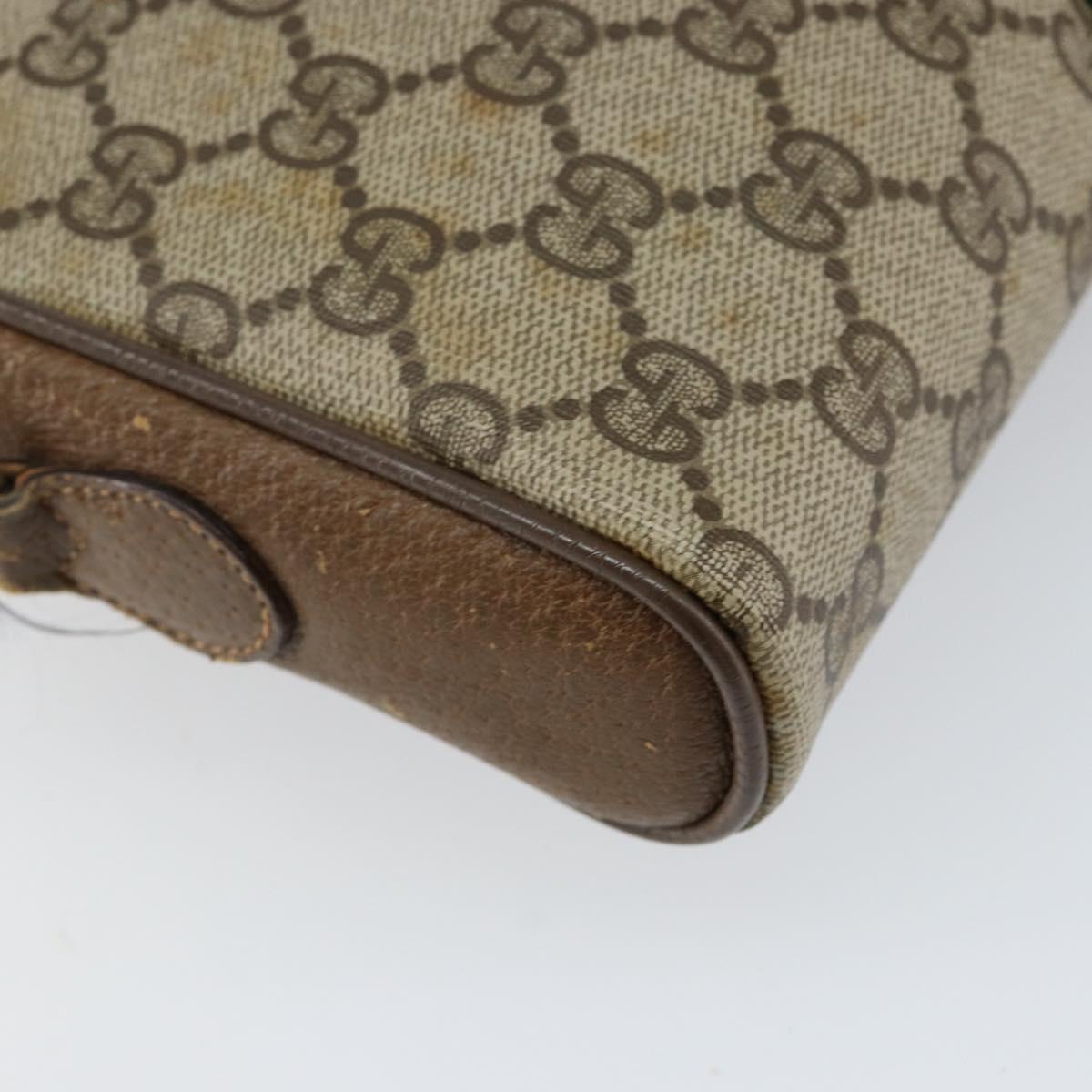 GUCCI GG Supreme Web Sherry Line Bag PVC Beige Gold 116 02 055 Auth 155594