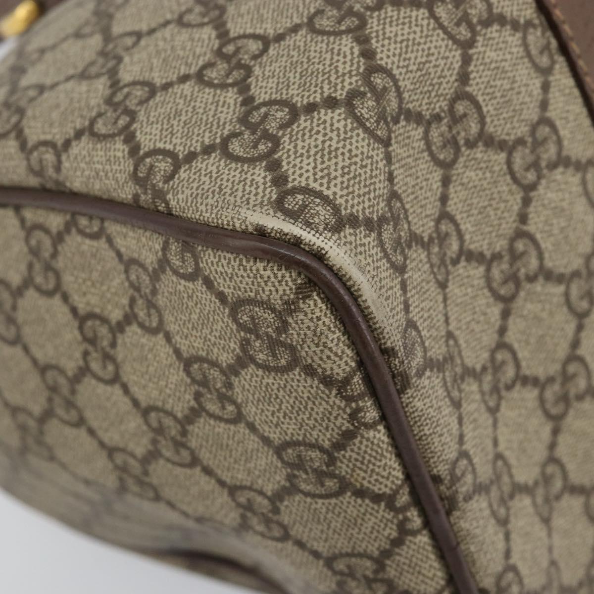 GUCCI GG Supreme Boston Bag PVC Beige Gold 001 39 6842 4023 Auth 155596