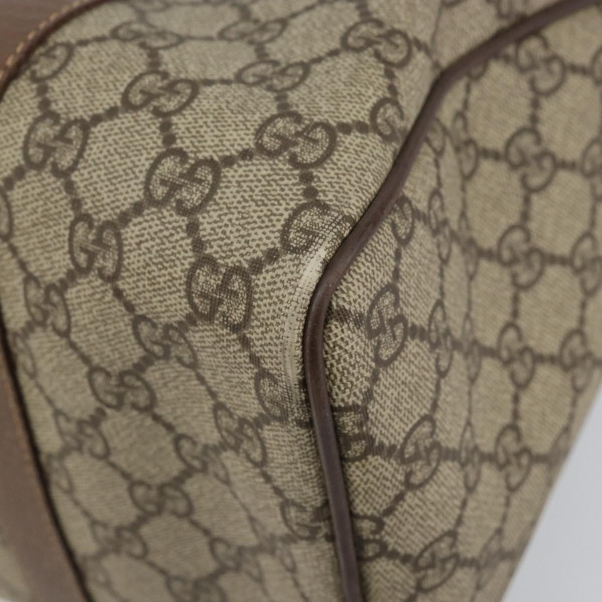 GUCCI GG Supreme Boston Bag PVC Beige Gold 001 39 6842 4023 Auth 155596