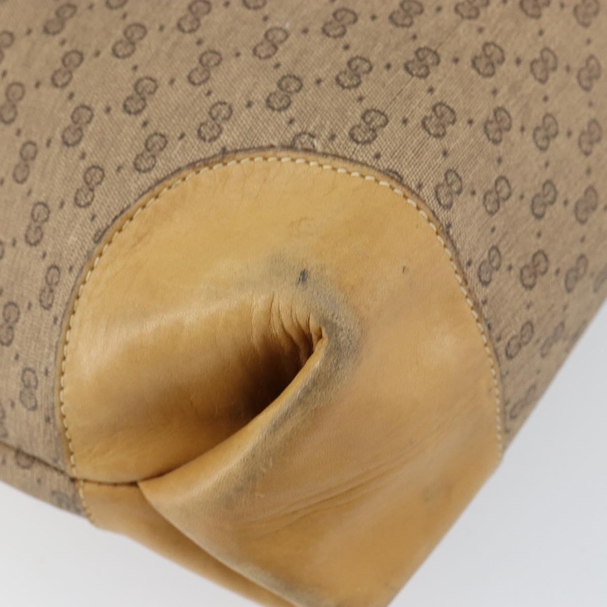 GUCCI Micro GG Supreme Web Sherry Line Tote Bag PVC Beige Red Auth 155601