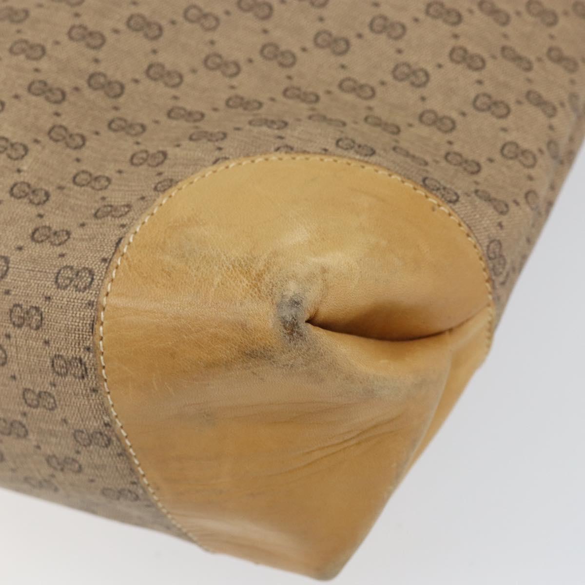 GUCCI Micro GG Supreme Web Sherry Line Tote Bag PVC Beige Red Auth 155601