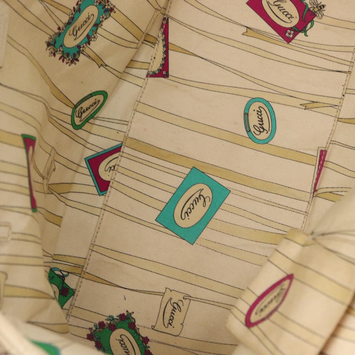 GUCCI GG Canvas Sherry Line Hand Bag Beige Gold 139260 Auth 155602