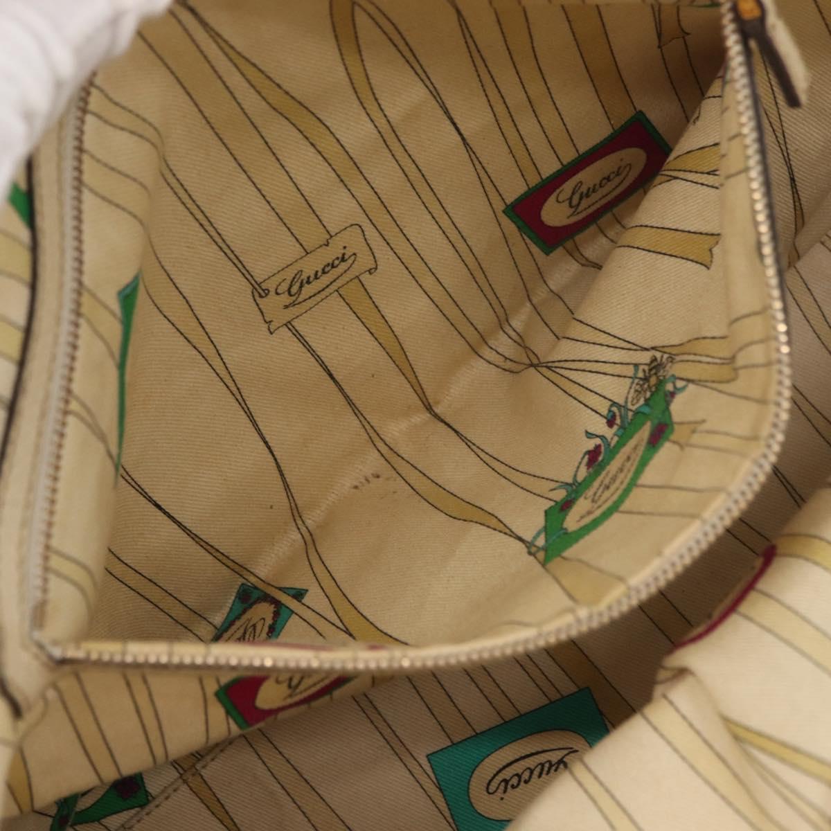 GUCCI GG Canvas Sherry Line Hand Bag Beige Gold 139260 Auth 155602