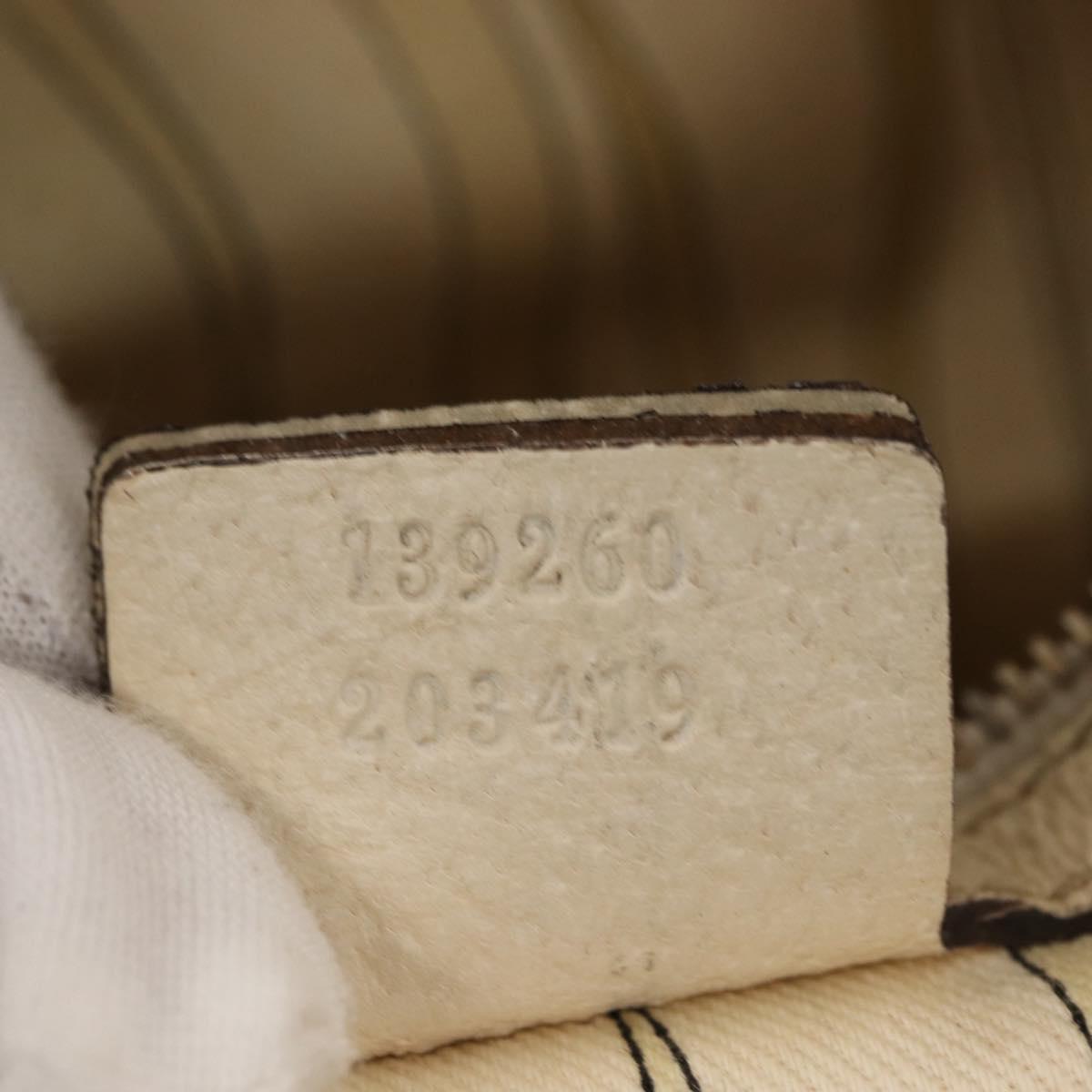 GUCCI GG Canvas Sherry Line Hand Bag Beige Gold 139260 Auth 155602