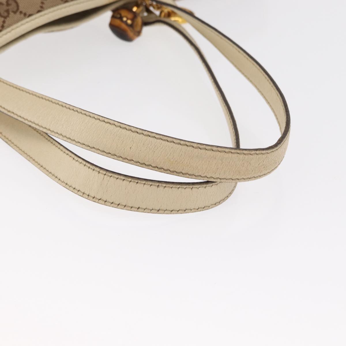 GUCCI GG Canvas Sherry Line Hand Bag Beige Gold 139260 Auth 155602