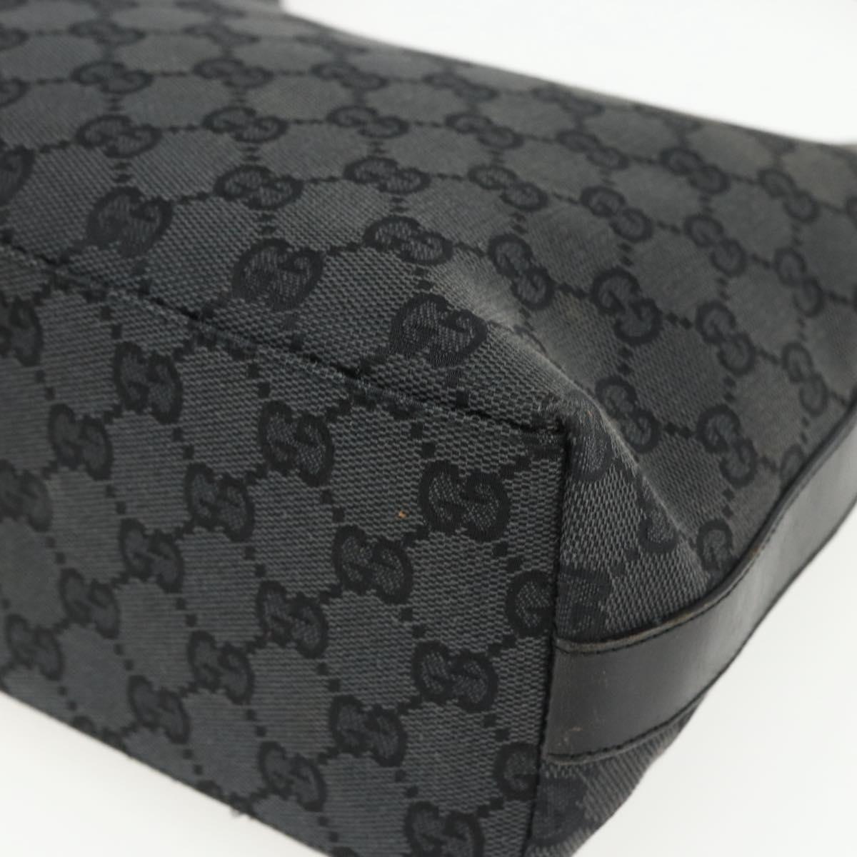 GUCCI GG Canvas Shoulder Bag Black Silver 000 0602 Auth 155604