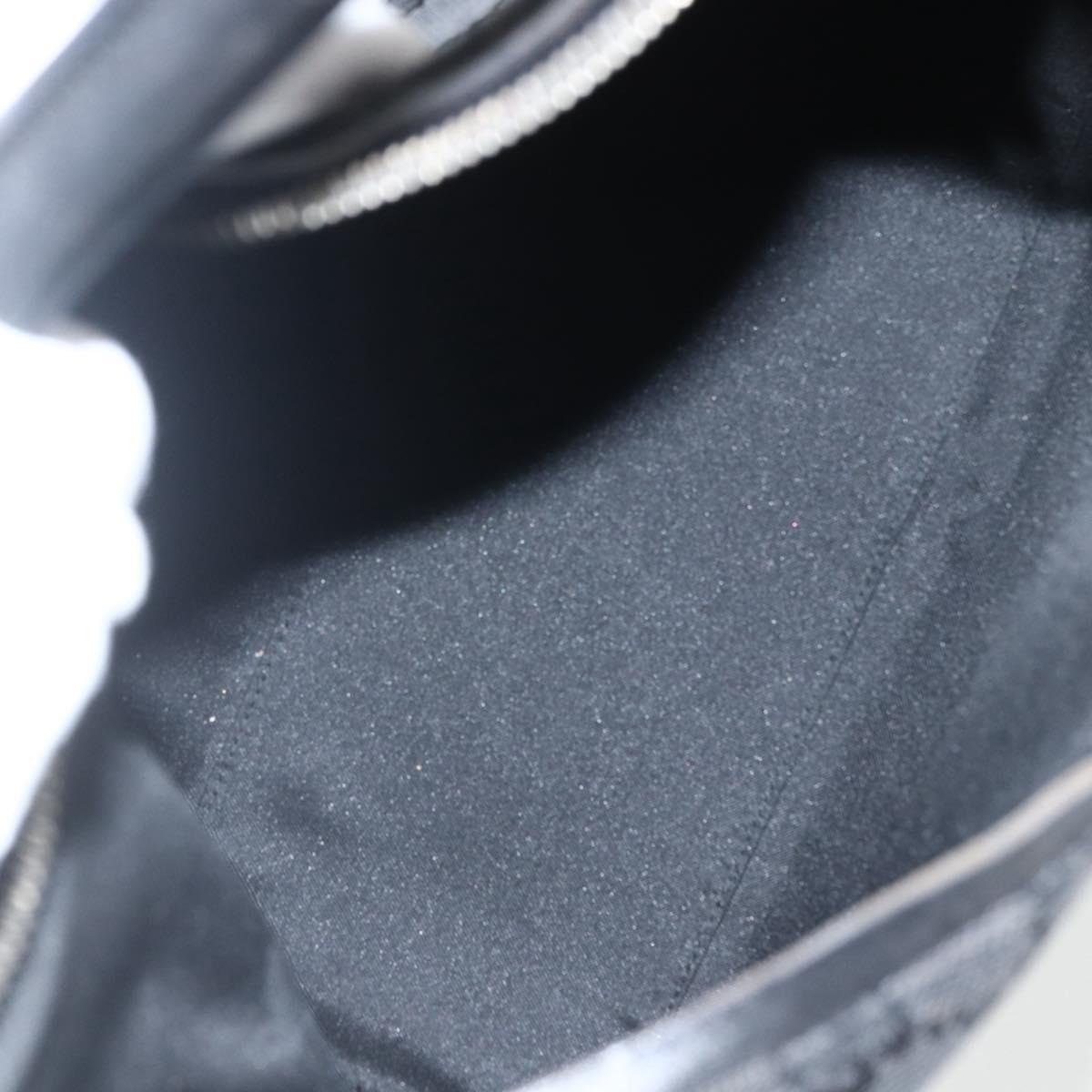 GUCCI GG Canvas Shoulder Bag Black Silver 000 0602 Auth 155604