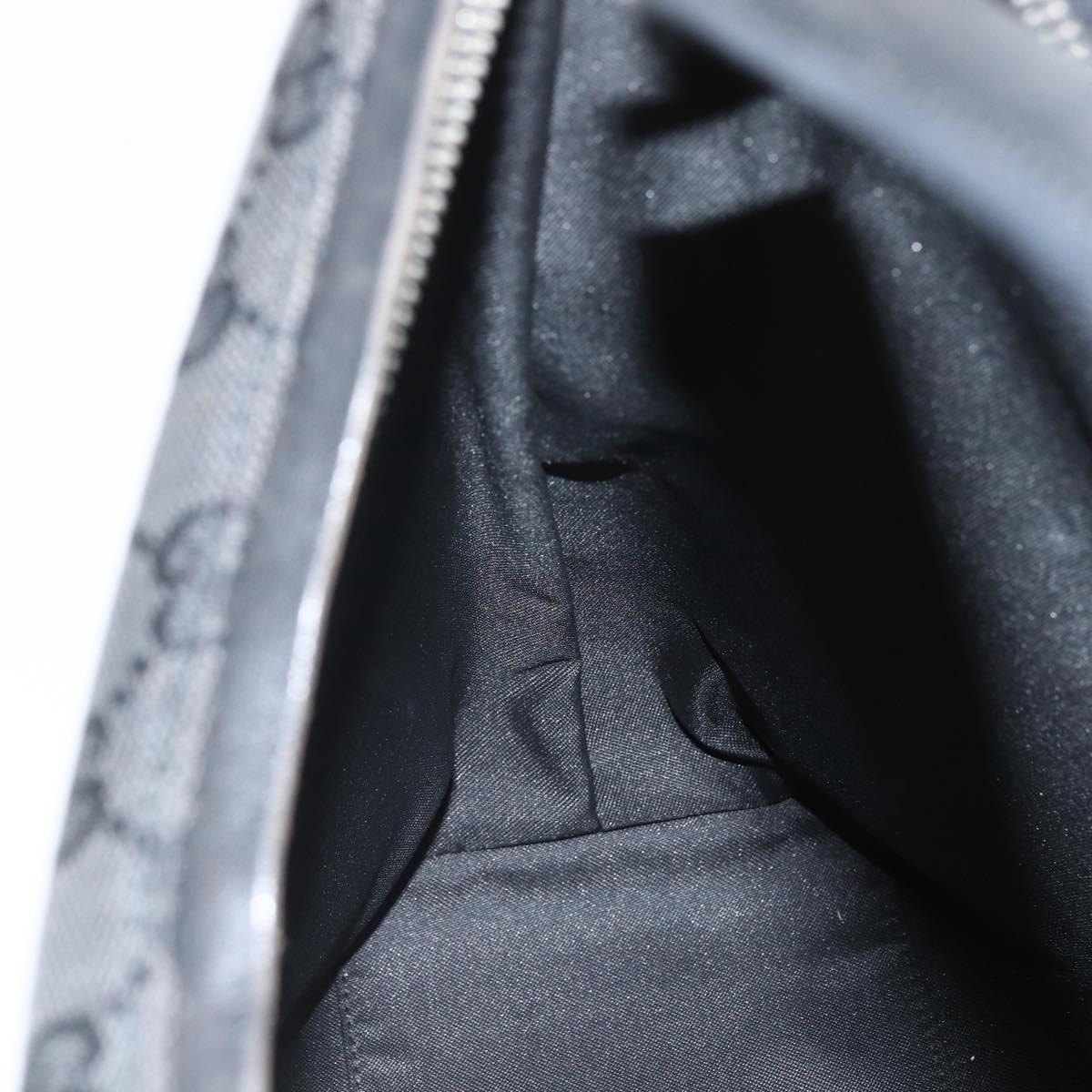 GUCCI GG Canvas Shoulder Bag Black Silver 000 0602 Auth 155604