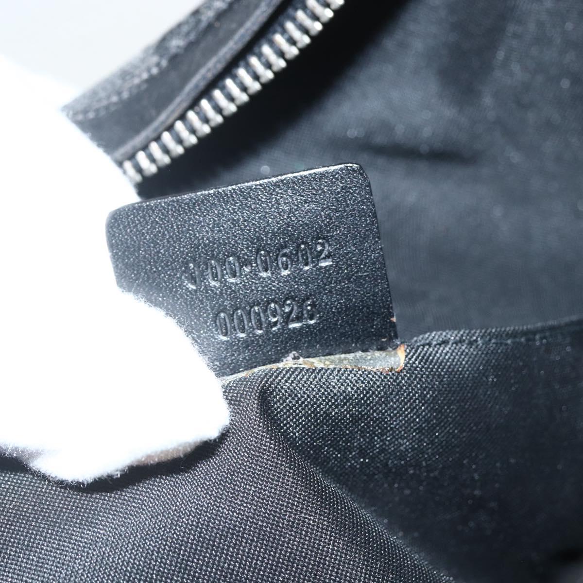 GUCCI GG Canvas Shoulder Bag Black Silver 000 0602 Auth 155604