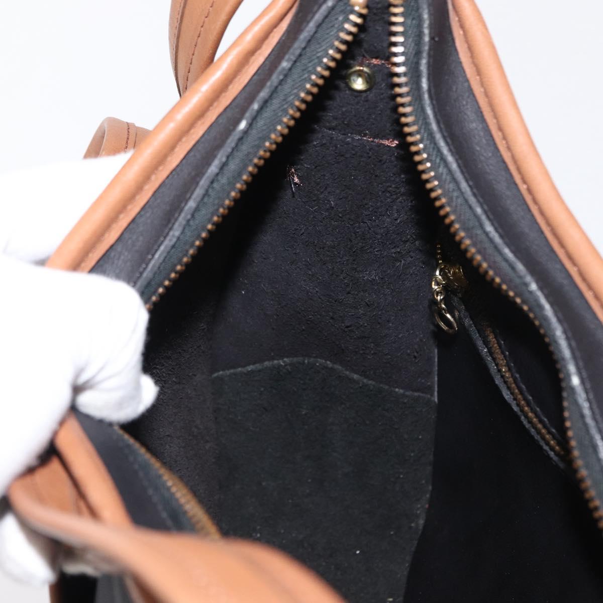 Coach Shoulder Bag Leather Black Gold Auth 155609