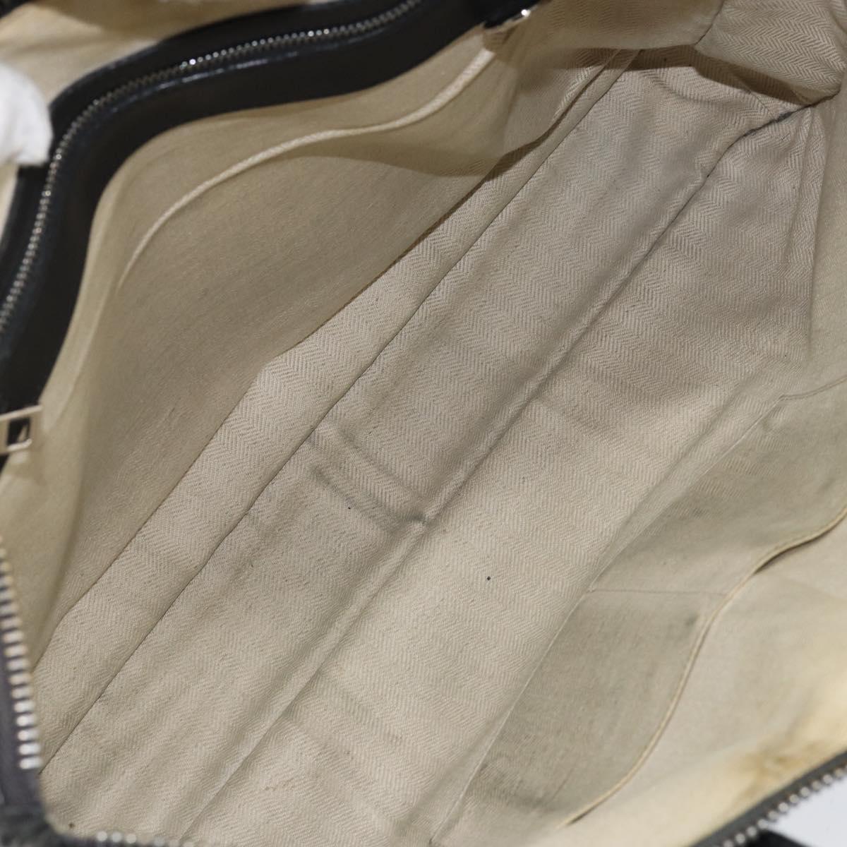 LOEWE Anagram Hand Bag Leather Black Silver Auth 155610