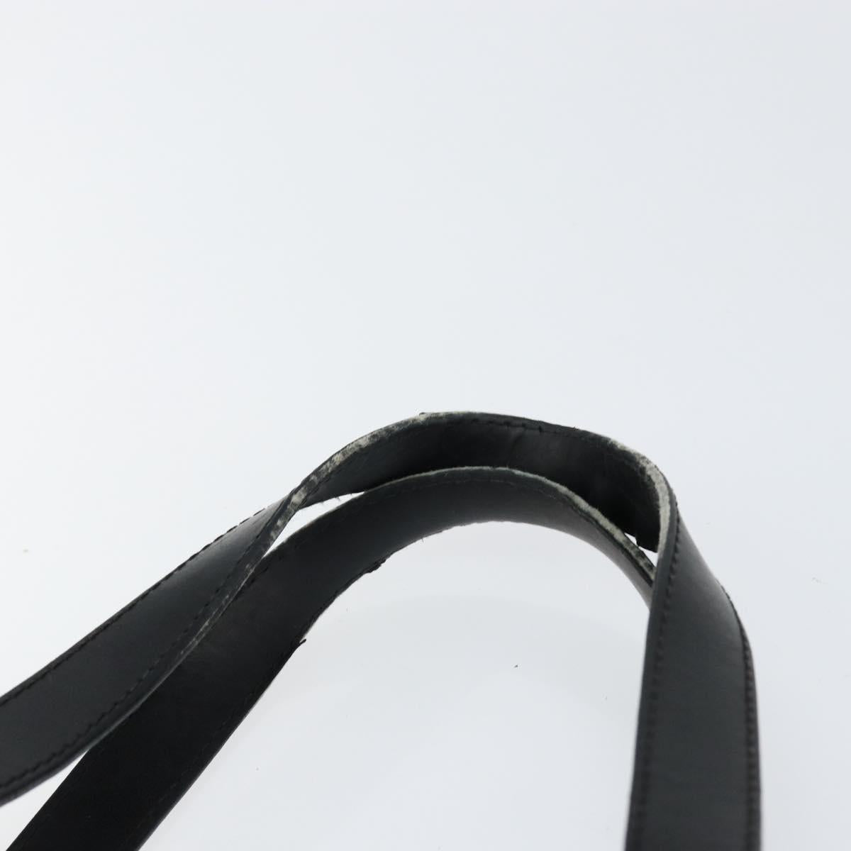 LOEWE Anagram Hand Bag Leather Black Silver Auth 155610