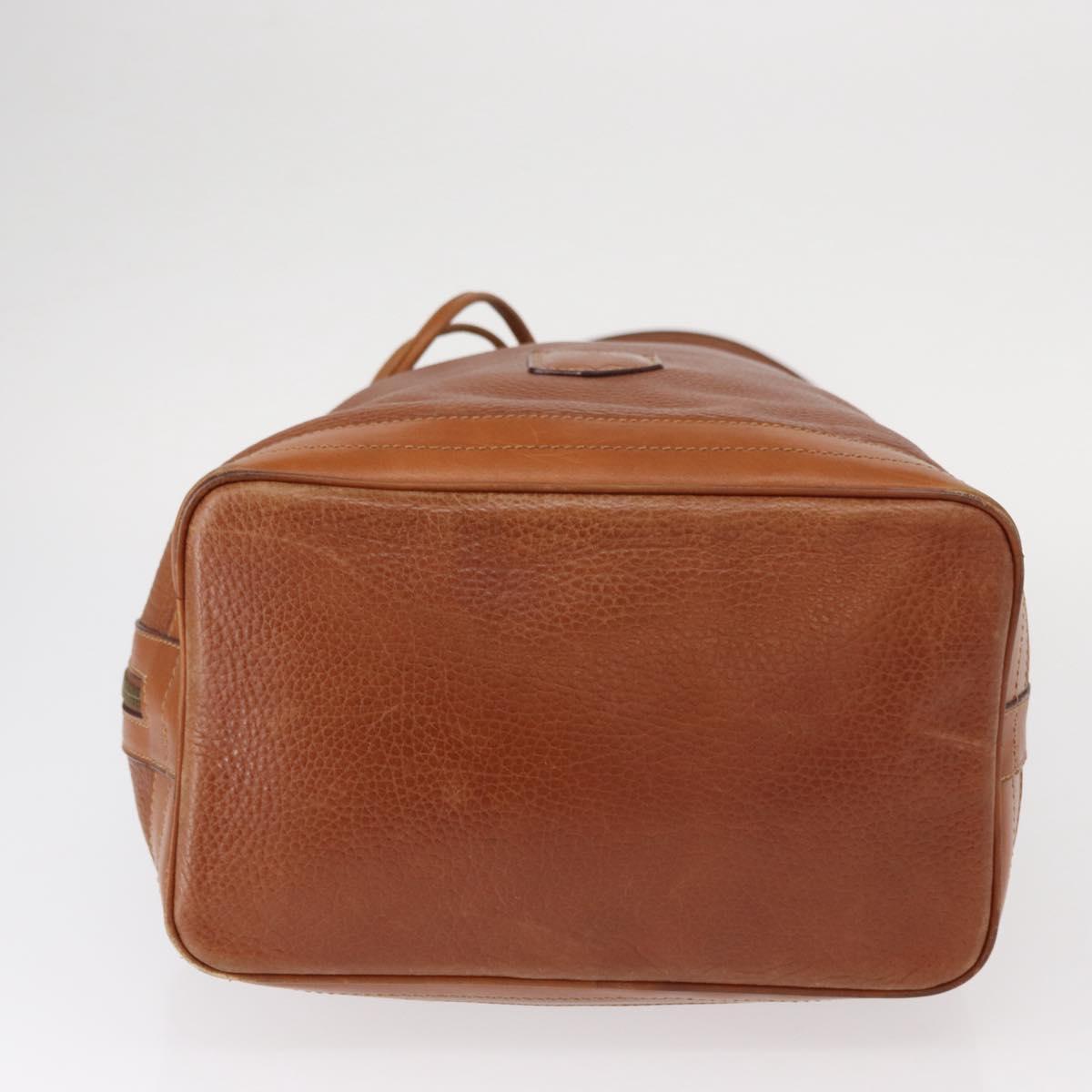 CELINE Shoulder Bag Leather Brown Gold Auth 155612