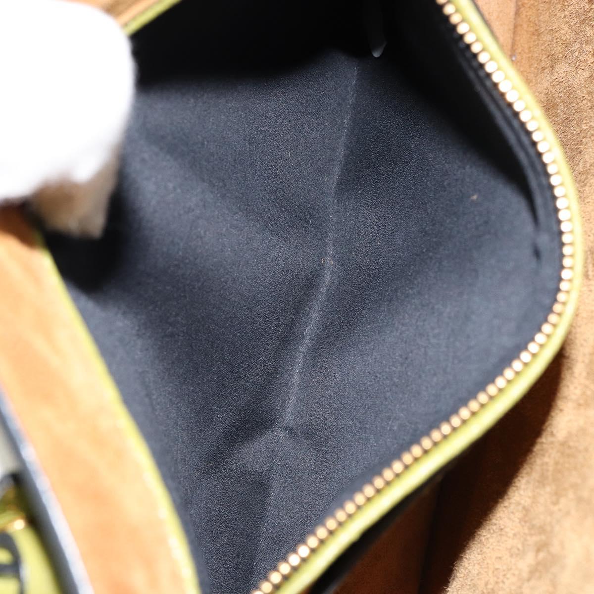 Miu Miu Hand Bag Leather Green Gold Auth 155616