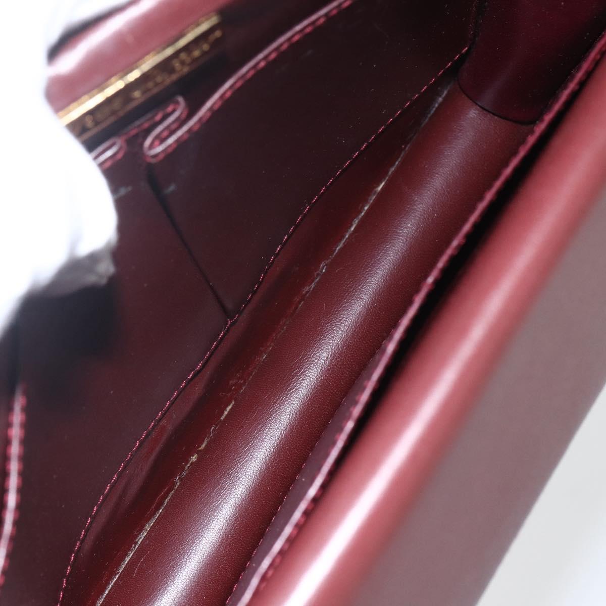CARTIER Must Line Shoulder Bag Leather Bordeaux Gold Auth 155624