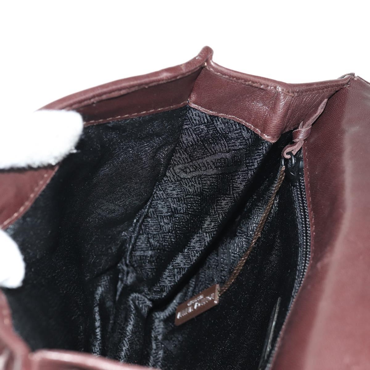 BOTTEGA VENETA INTRECCIATO Chain Shoulder Bag Leather Brown Auth 155628V