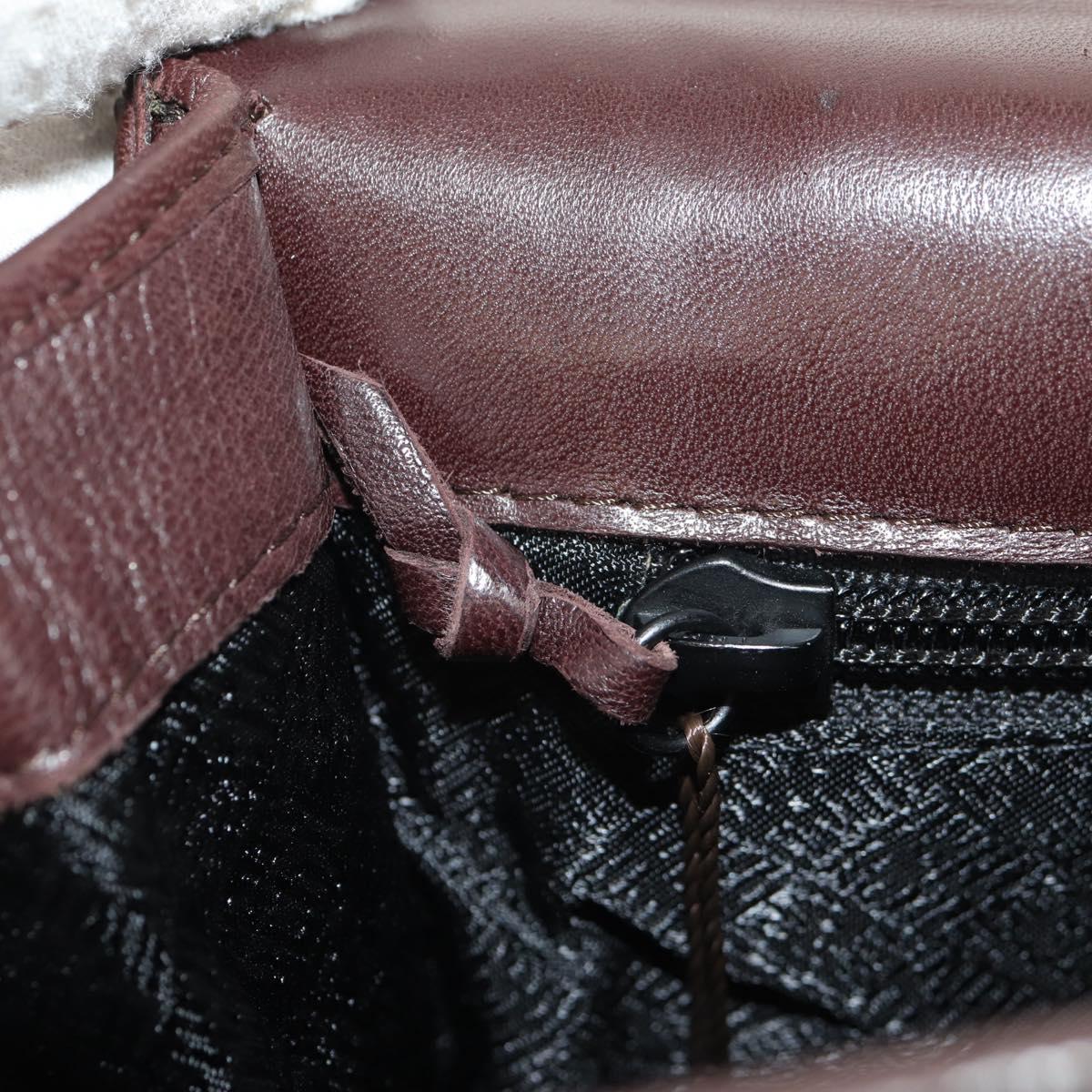 BOTTEGA VENETA INTRECCIATO Chain Shoulder Bag Leather Brown Auth 155628V