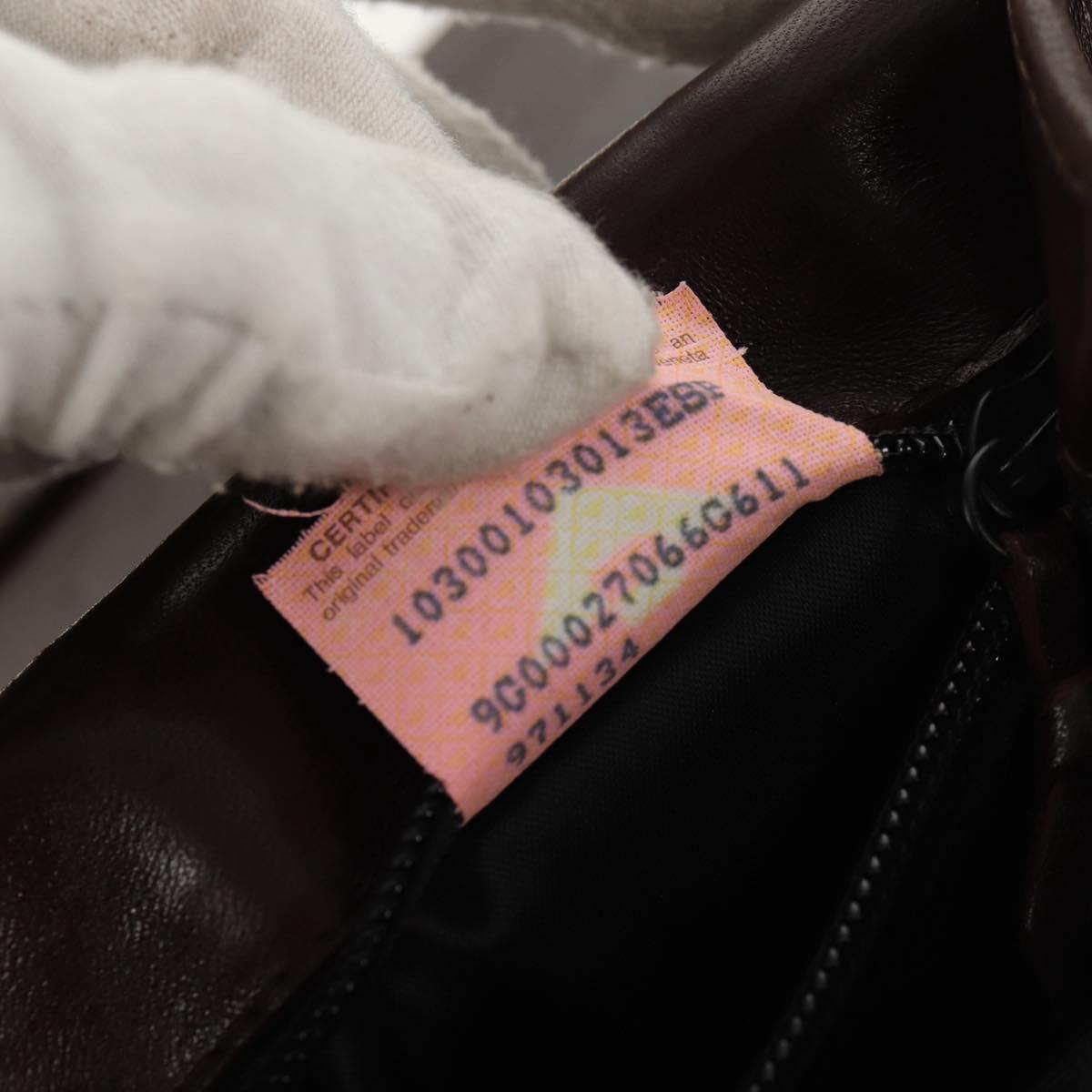 BOTTEGA VENETA INTRECCIATO Chain Shoulder Bag Leather Brown Auth 155628V