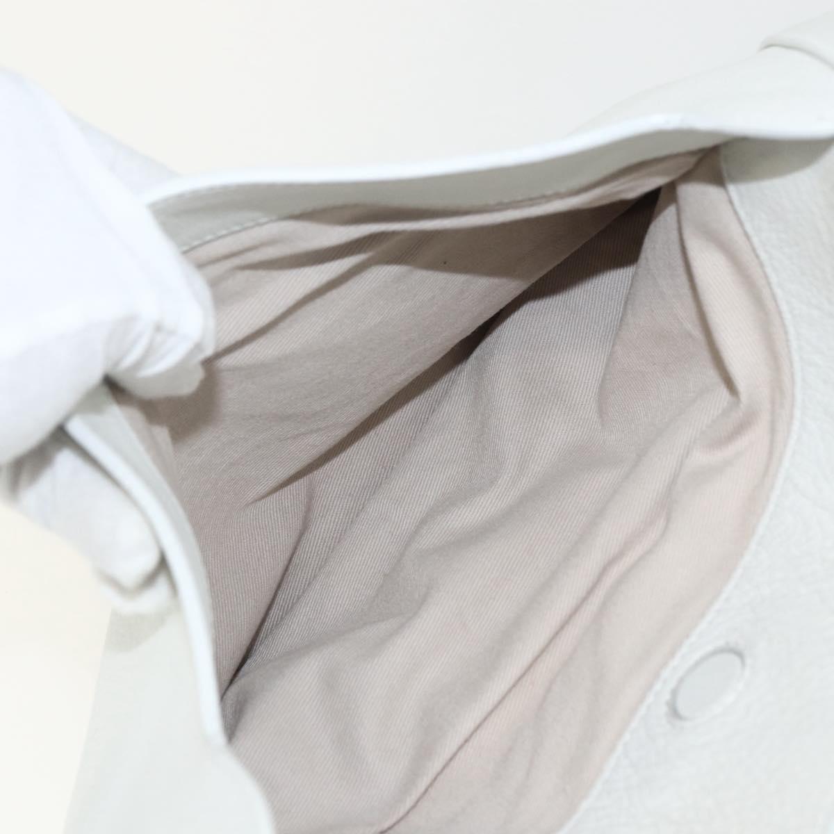 Salvatore Ferragamo Tote Bag Leather White Gold Auth 155630