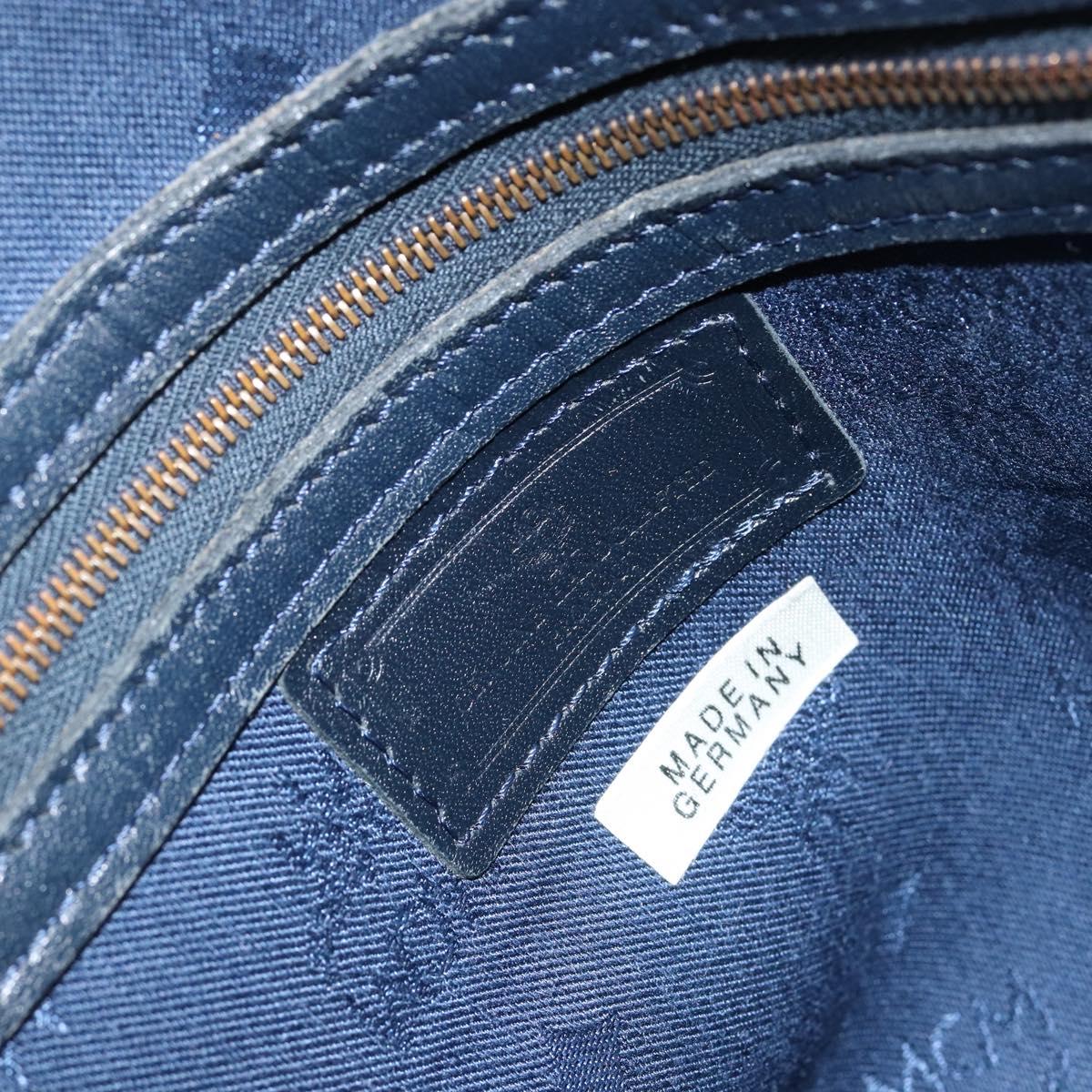 MCM Logogram Vicetos Hand Bag PVC Leather White Gold Auth 155639