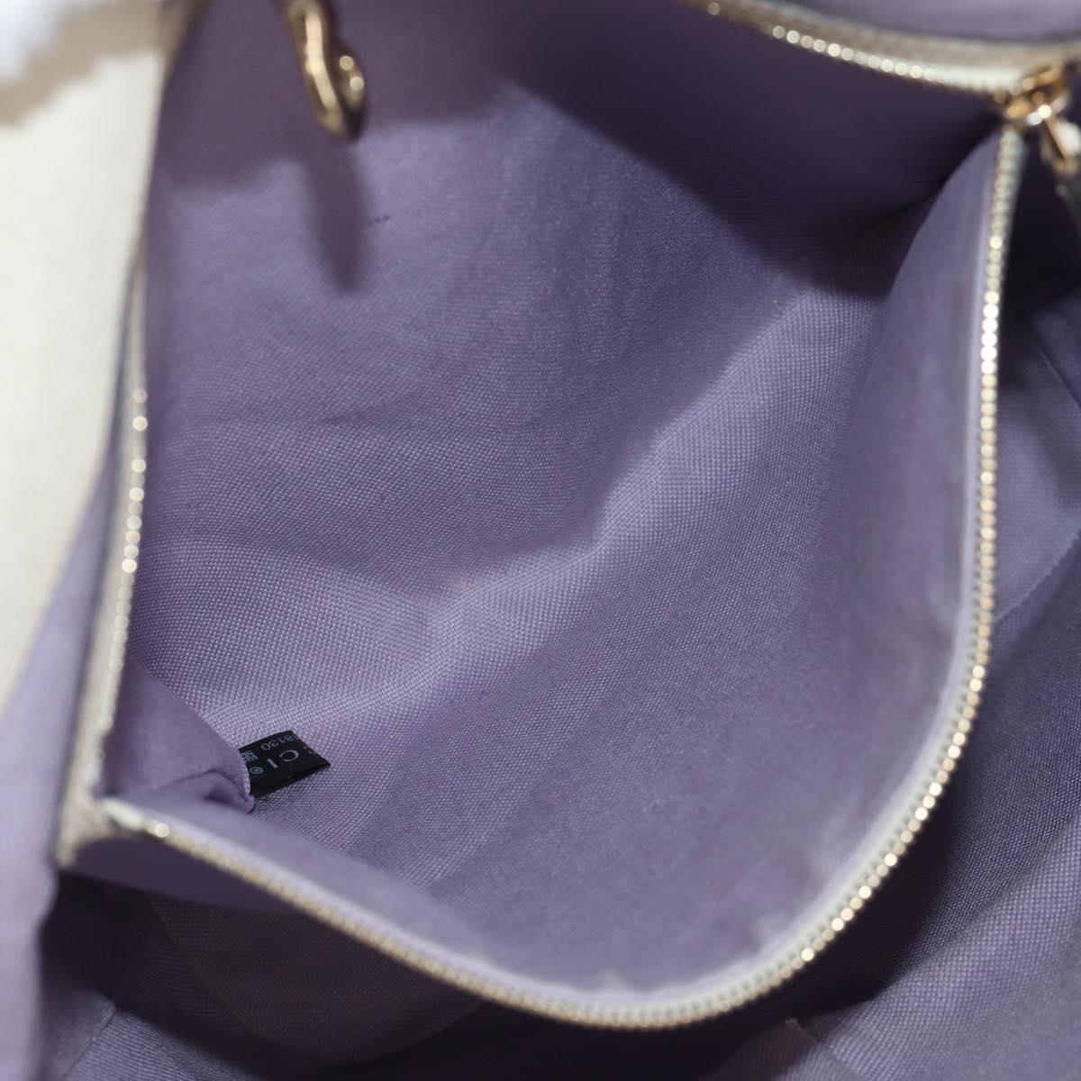 GUCCI Flora Tote Bag Leather White Gold 336777 Auth 155641V