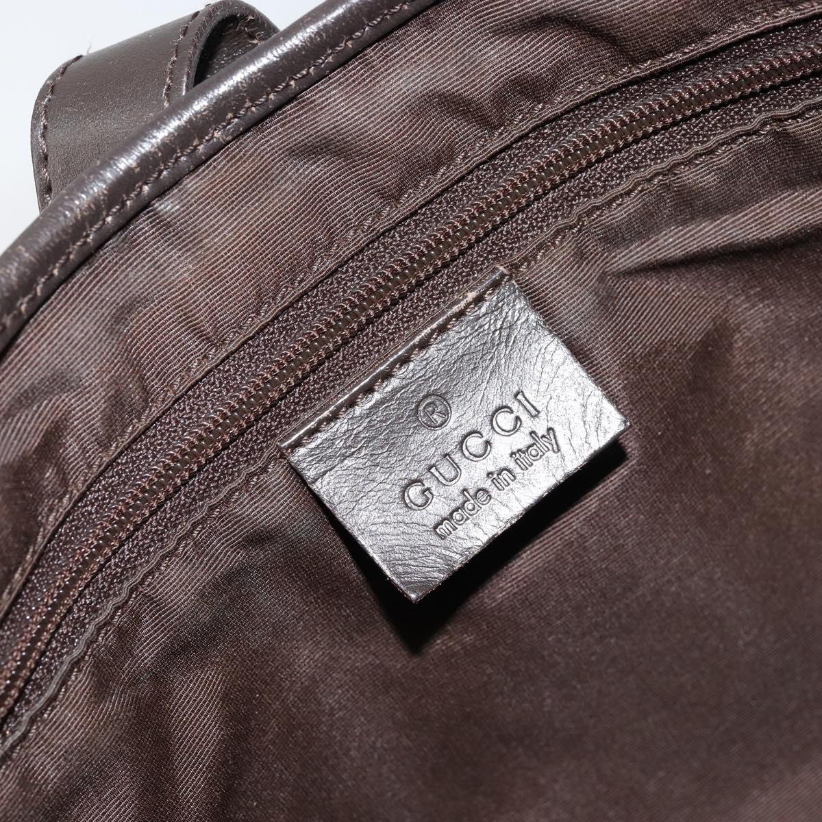 GUCCI GG Canvas Jackie Shoulder Bag Brown Silver 00963 Auth 155647