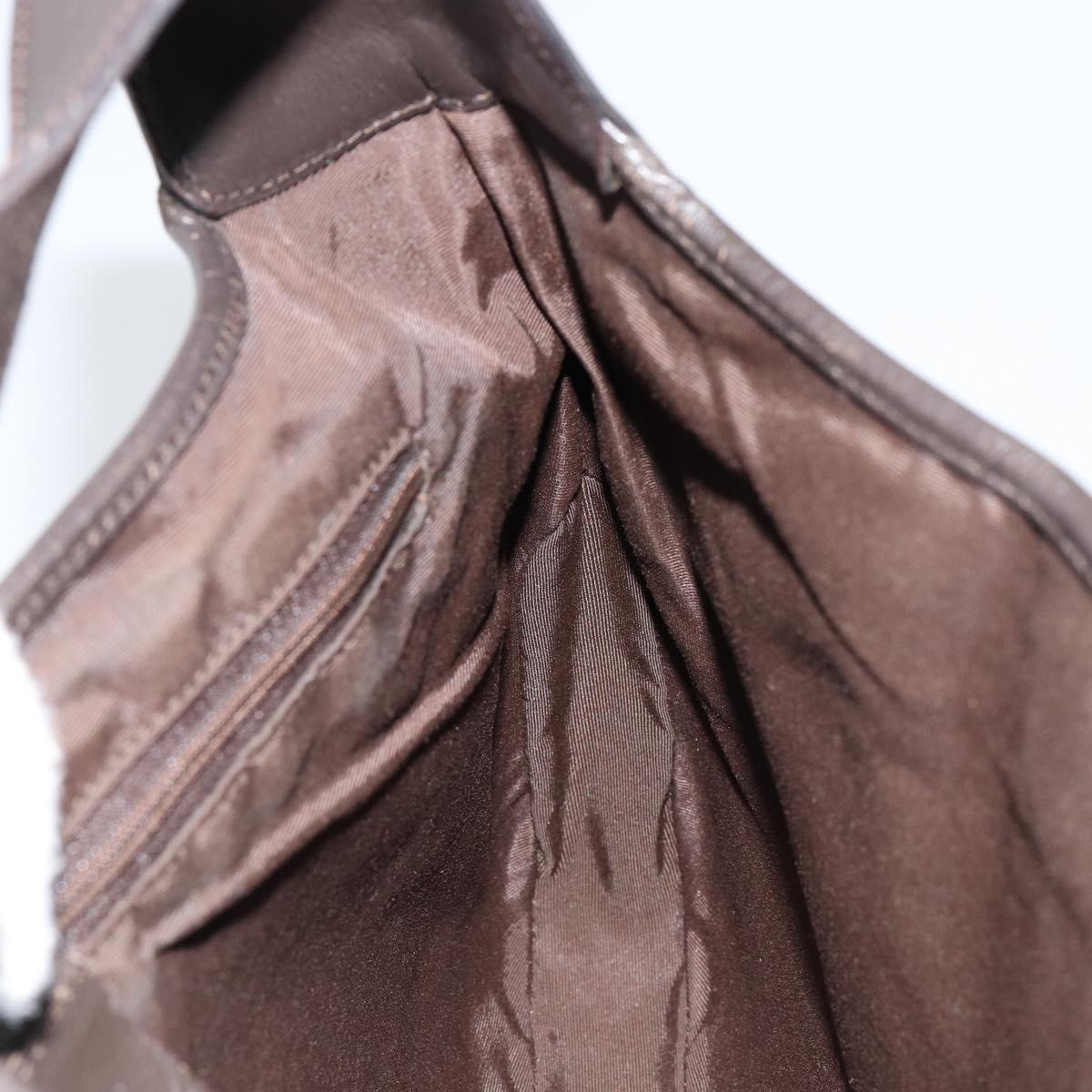 GUCCI GG Canvas Jackie Shoulder Bag Brown Silver 00963 Auth 155647