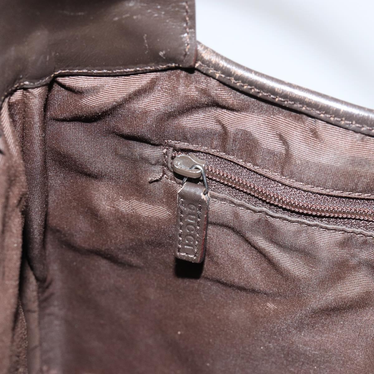 GUCCI GG Canvas Jackie Shoulder Bag Brown Silver 00963 Auth 155647