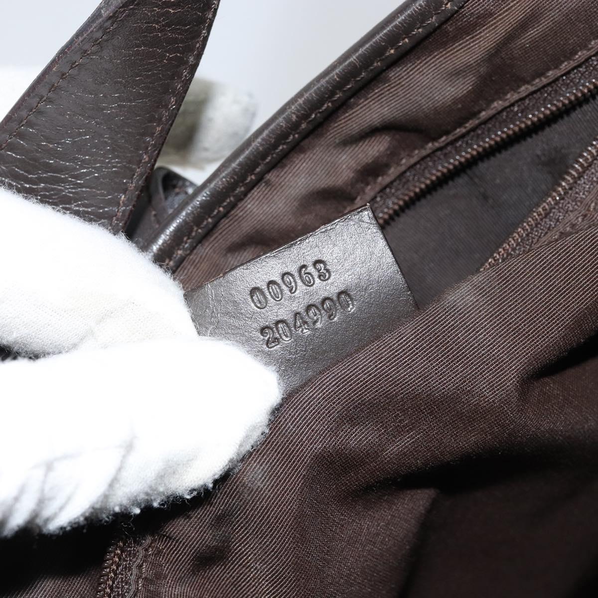 GUCCI GG Canvas Jackie Shoulder Bag Brown Silver 00963 Auth 155647