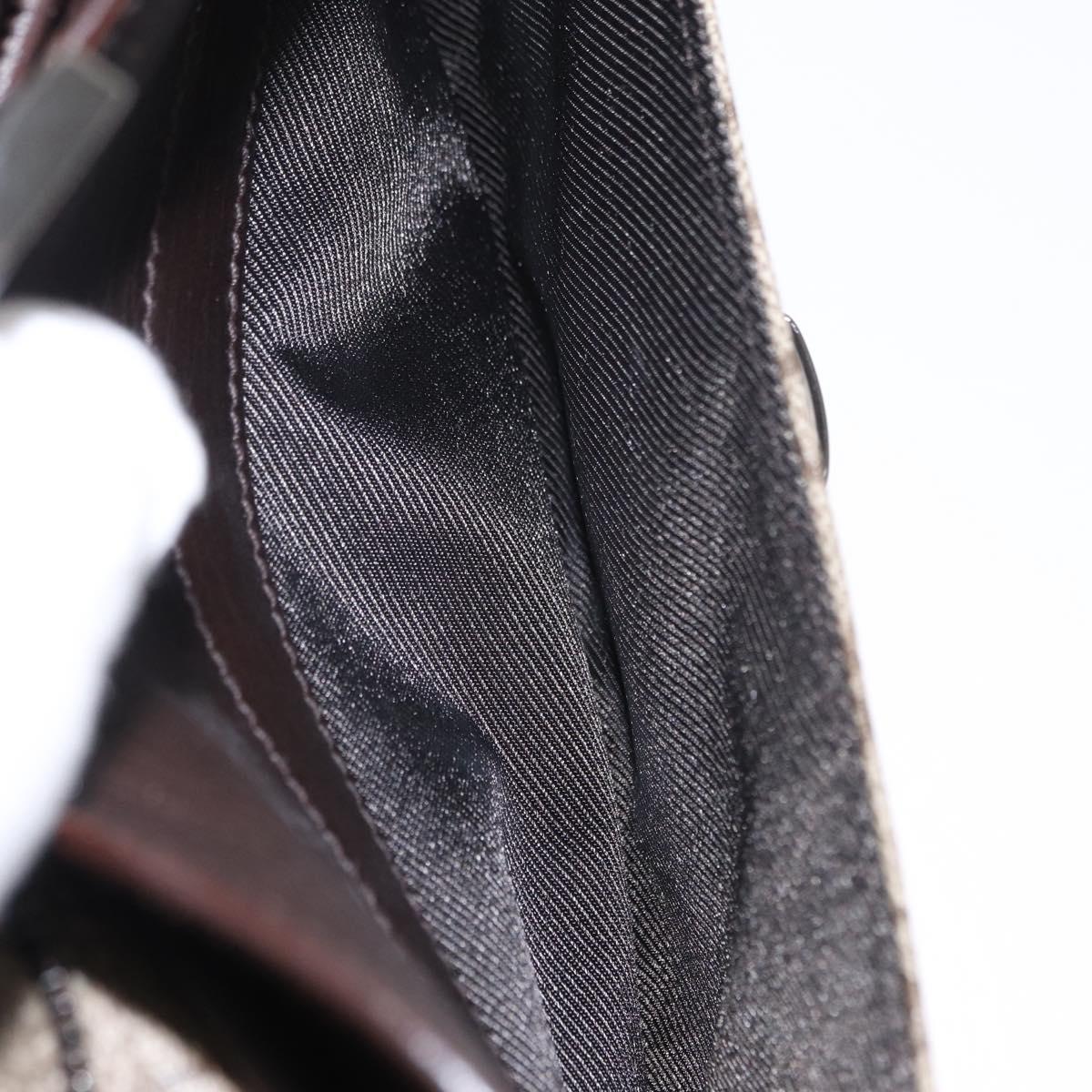 GUCCI GG Supreme Clutch Bag PVC Beige Silver 108844 Auth 155648