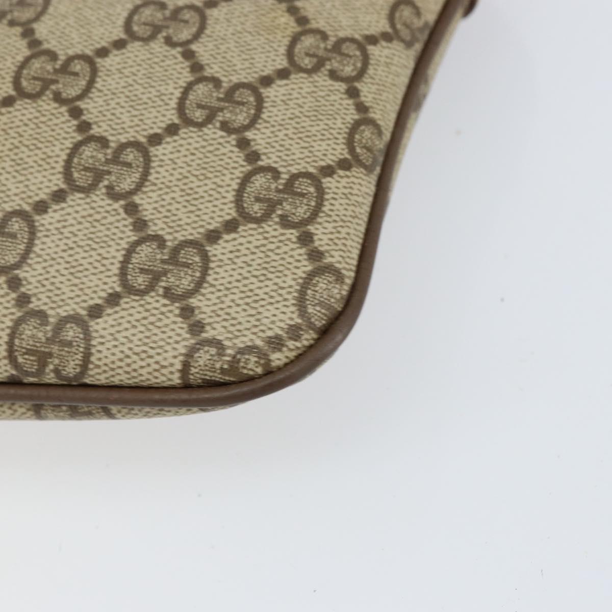 GUCCI GG Supreme Web Sherry Line Bag PVC Beige Gold 904 02 047 Auth 155650