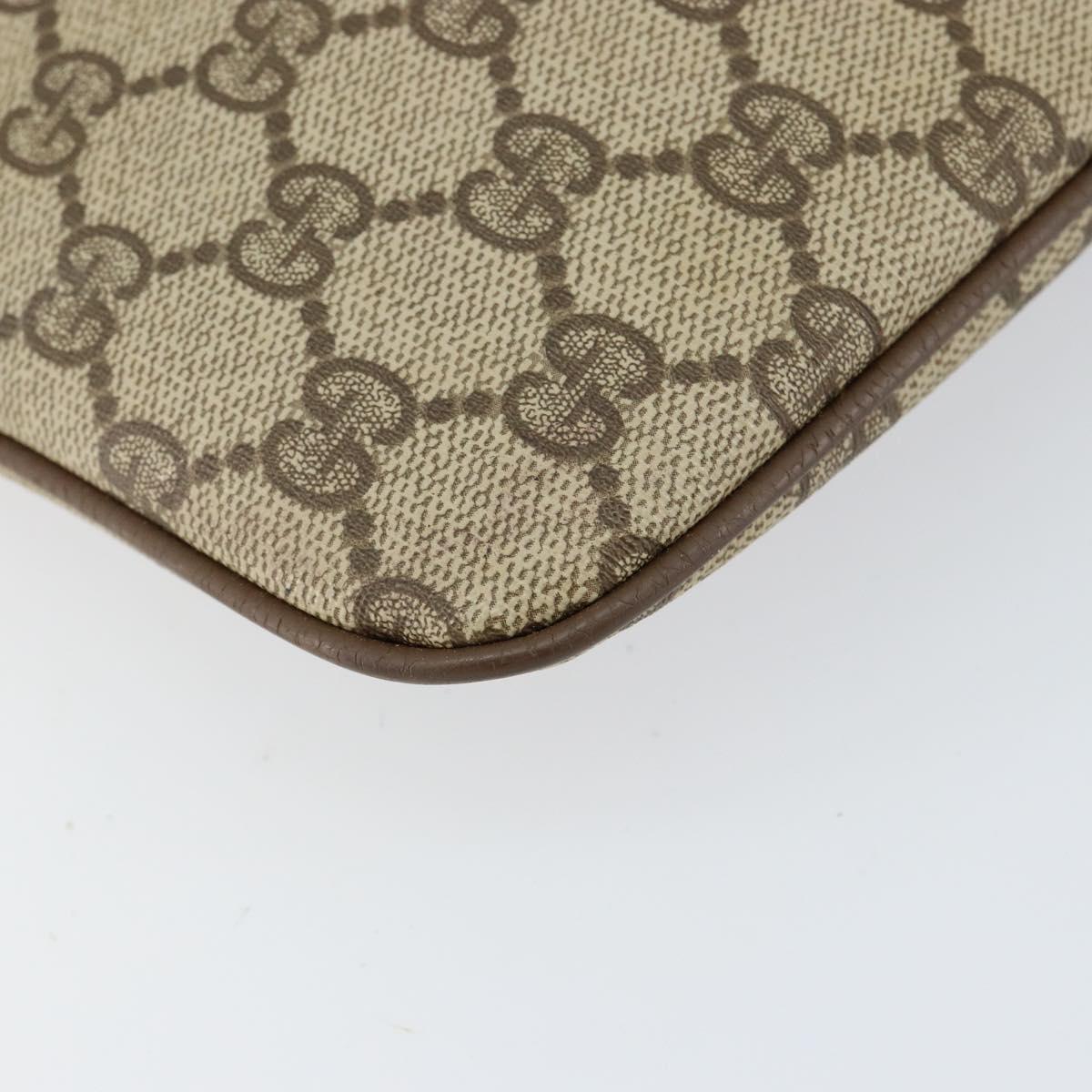 GUCCI GG Supreme Web Sherry Line Bag PVC Beige Gold 904 02 047 Auth 155650