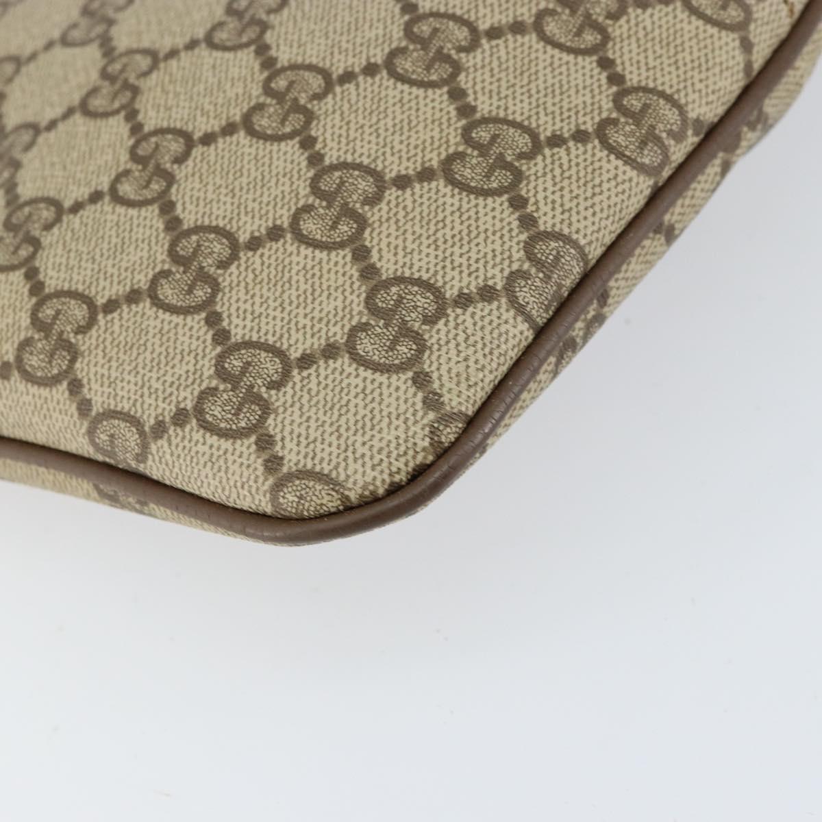 GUCCI GG Supreme Web Sherry Line Bag PVC Beige Gold 904 02 047 Auth 155650