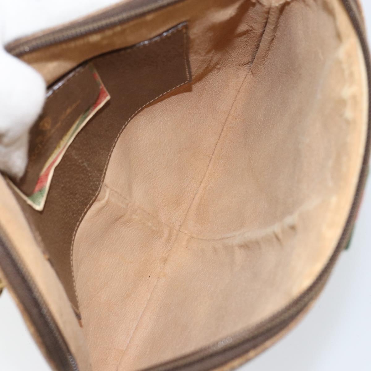 GUCCI GG Supreme Web Sherry Line Bag PVC Beige Gold 904 02 047 Auth 155650