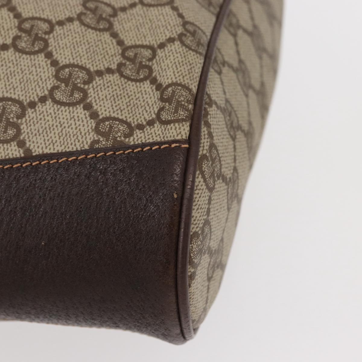 GUCCI GG Supreme Web Sherry Line Bag PVC Beige Gold 164 02 034 Auth 155652