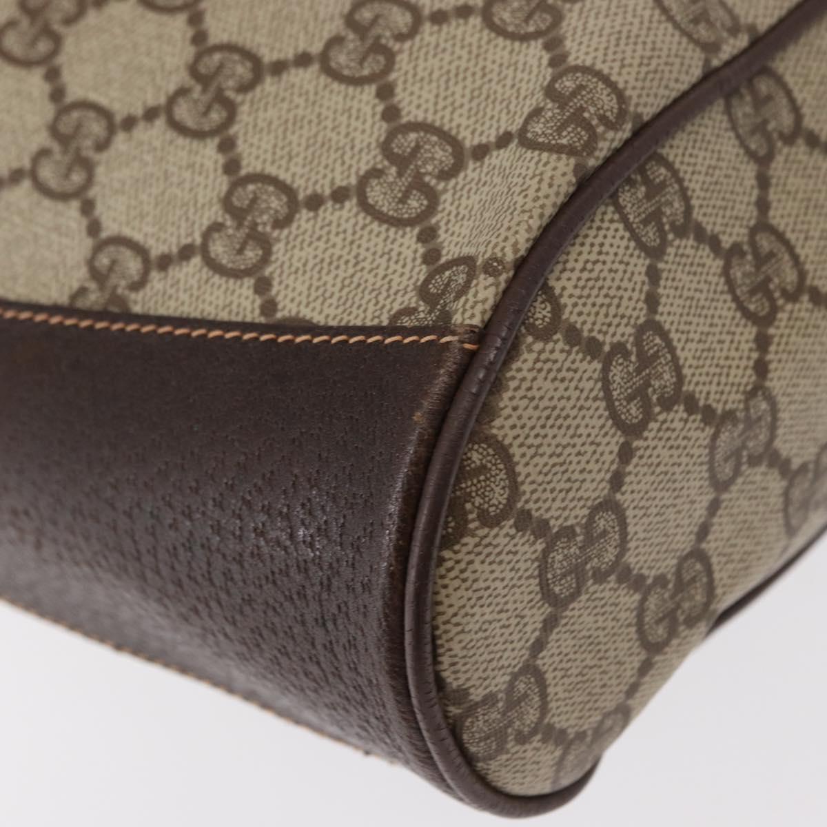 GUCCI GG Supreme Web Sherry Line Bag PVC Beige Gold 164 02 034 Auth 155652