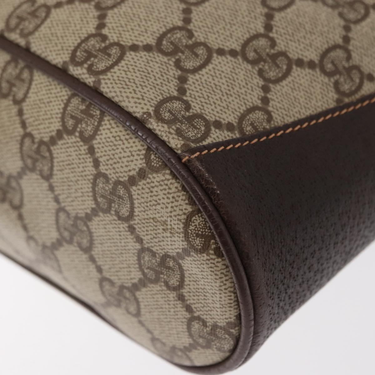 GUCCI GG Supreme Web Sherry Line Bag PVC Beige Gold 164 02 034 Auth 155652