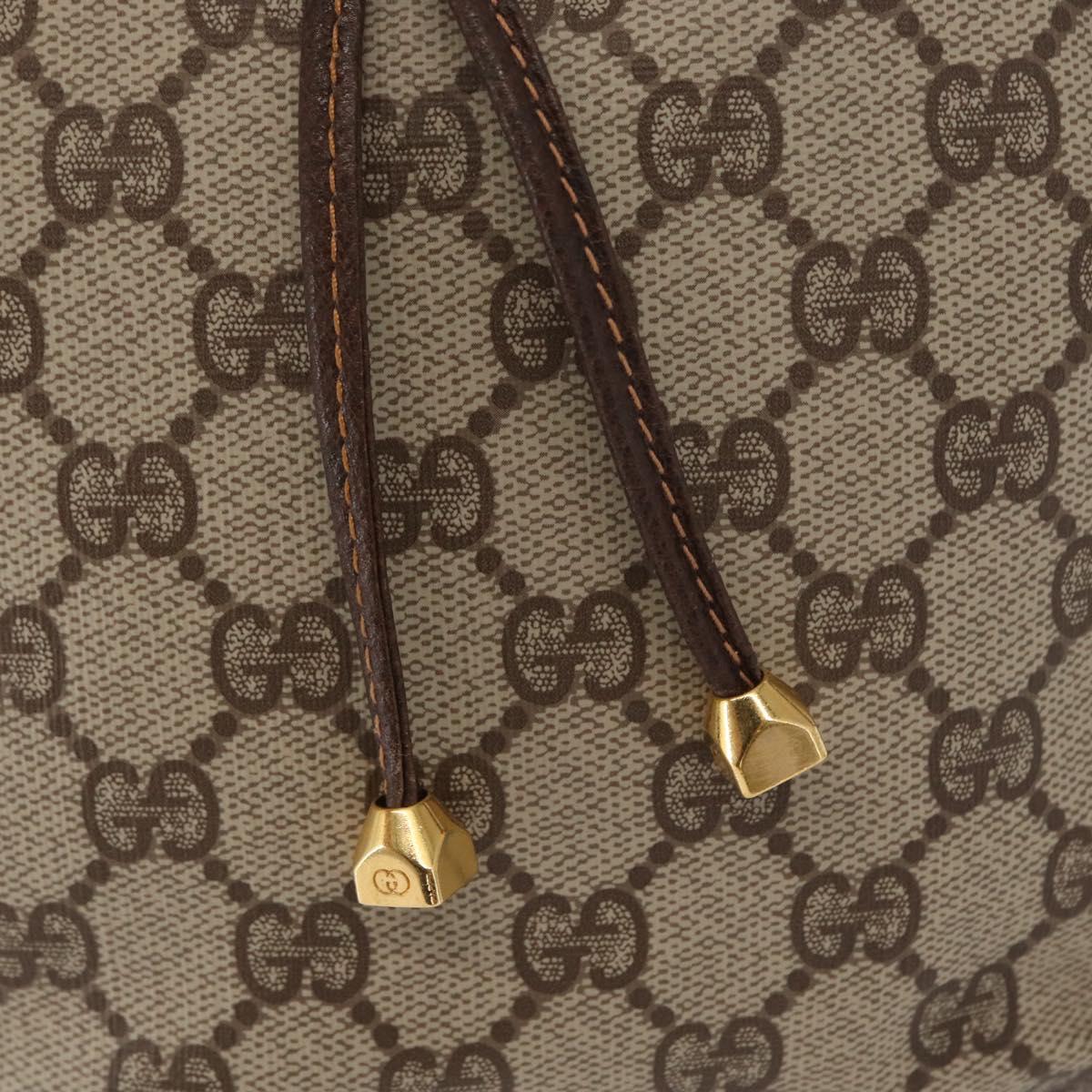 GUCCI GG Supreme Web Sherry Line Bag PVC Beige Gold 164 02 034 Auth 155652