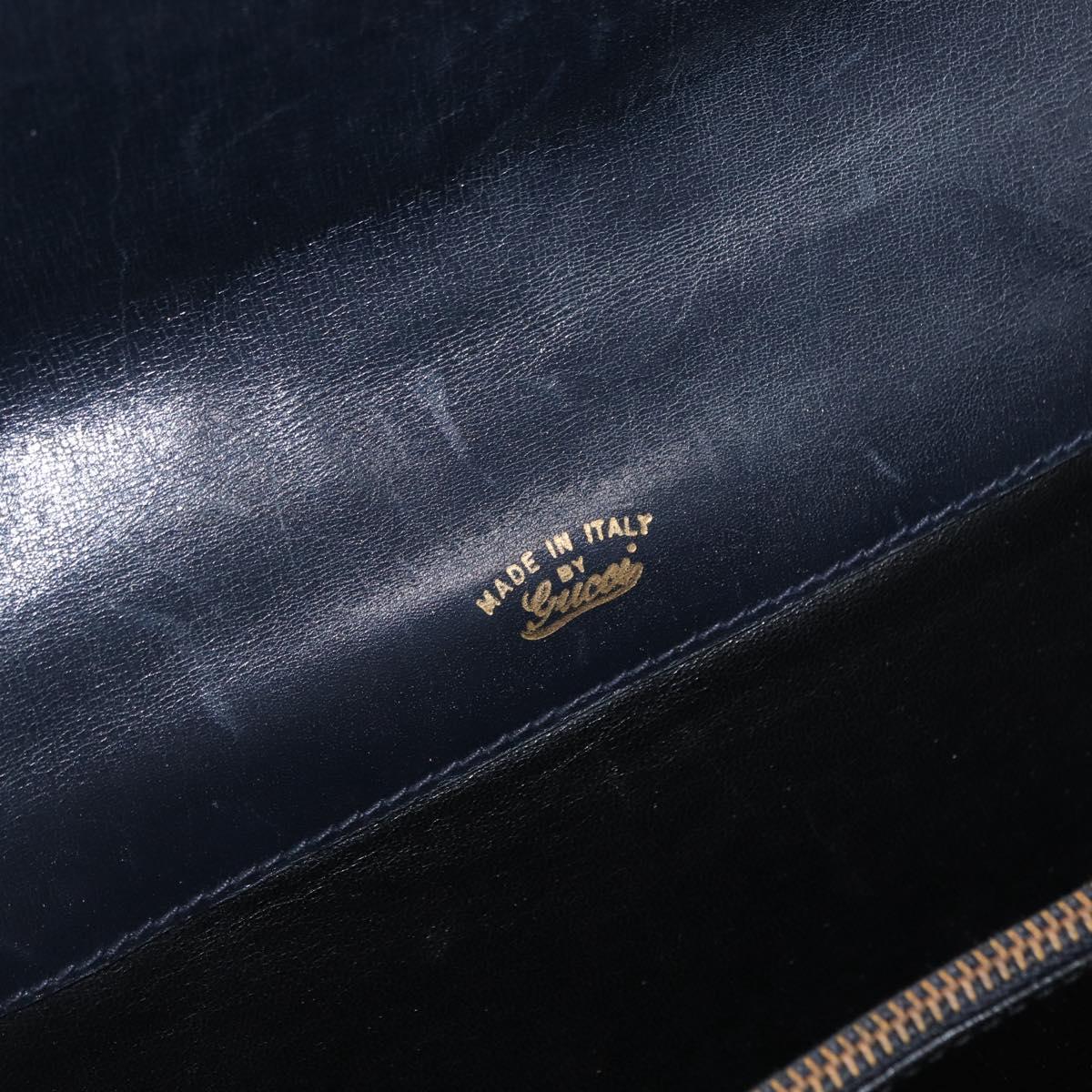 GUCCI GG Supreme Sherry Line Shoulder Bag PVC Navy Gold Red Auth 155655