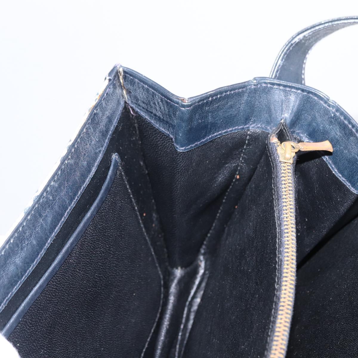 GUCCI GG Supreme Sherry Line Shoulder Bag PVC Navy Gold Red Auth 155655