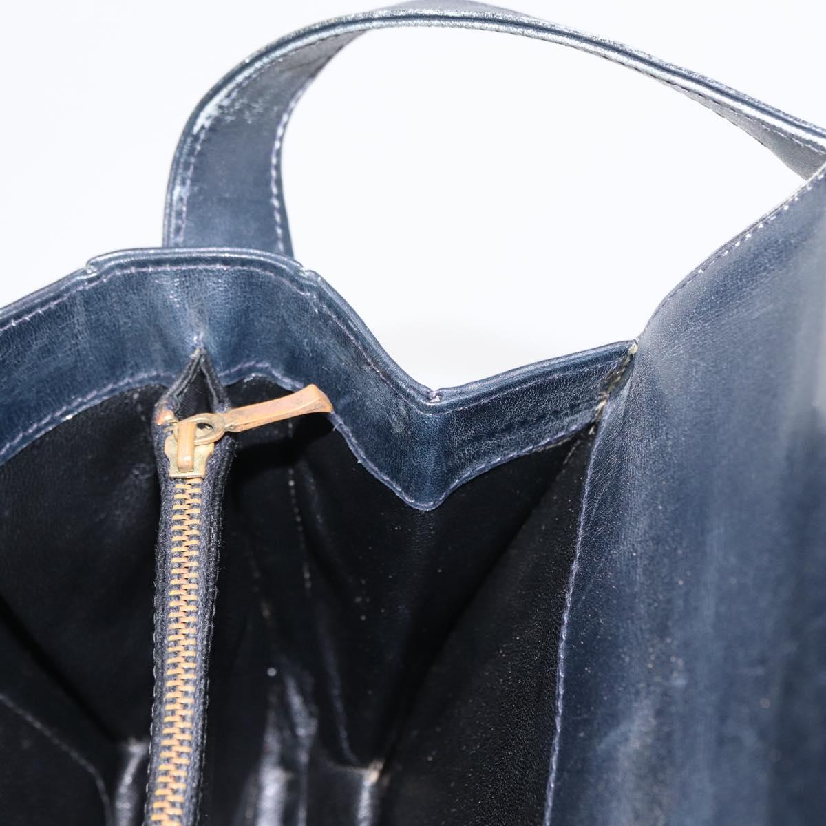 GUCCI GG Supreme Sherry Line Shoulder Bag PVC Navy Gold Red Auth 155655