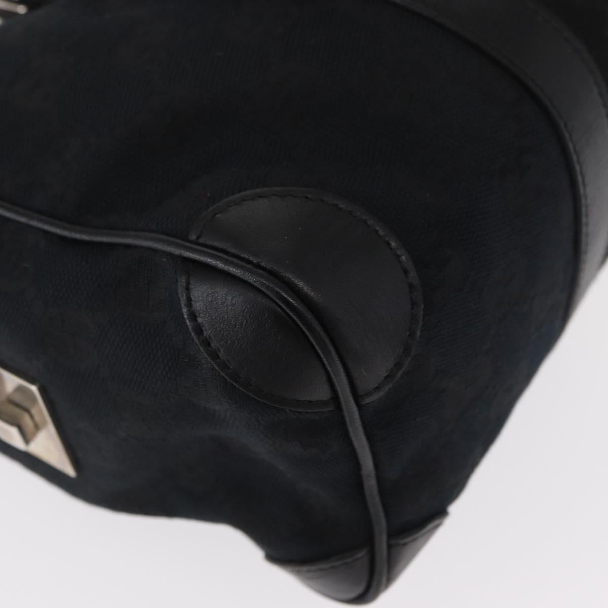 GUCCI GG Canvas Hand Bag Black Silver 000 0851 3754 Auth 155656