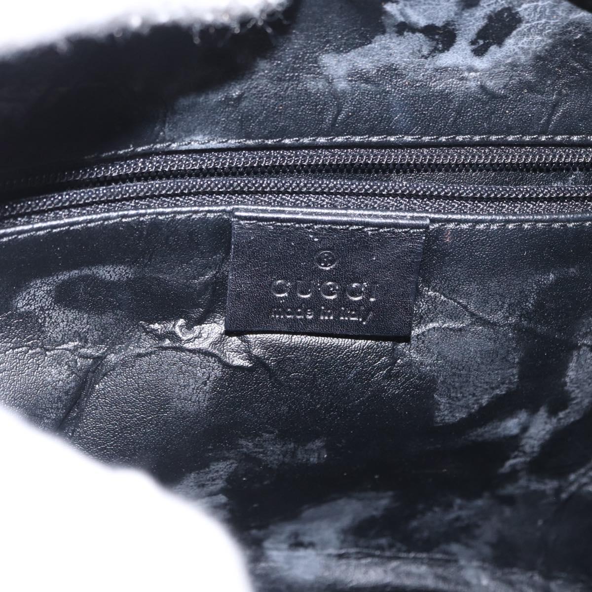 GUCCI GG Canvas Hand Bag Black Silver 000 0851 3754 Auth 155656