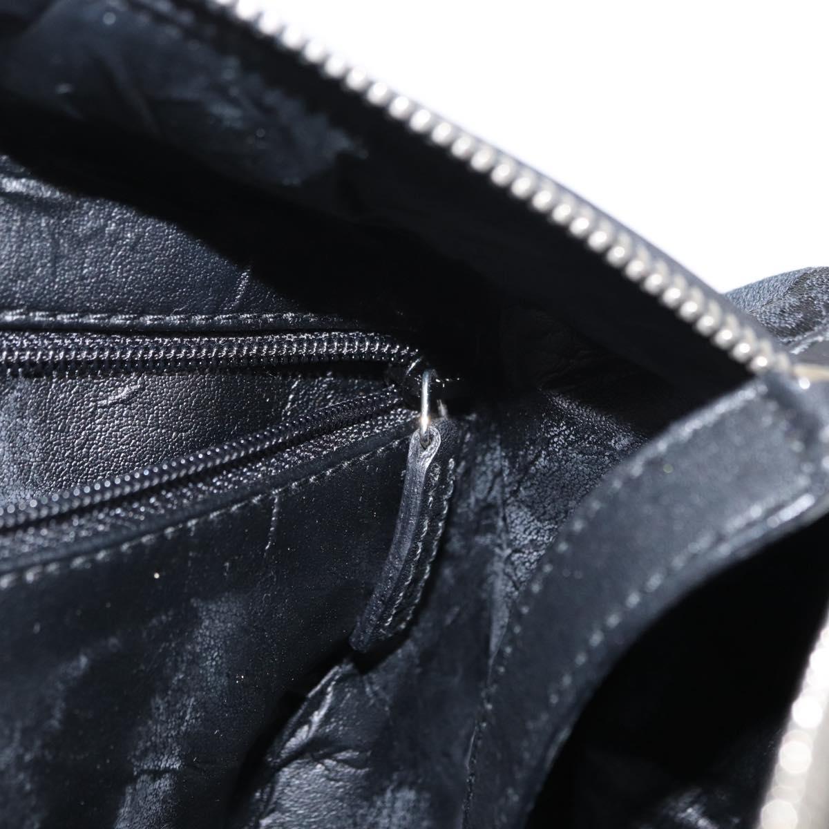 GUCCI GG Canvas Hand Bag Black Silver 000 0851 3754 Auth 155656