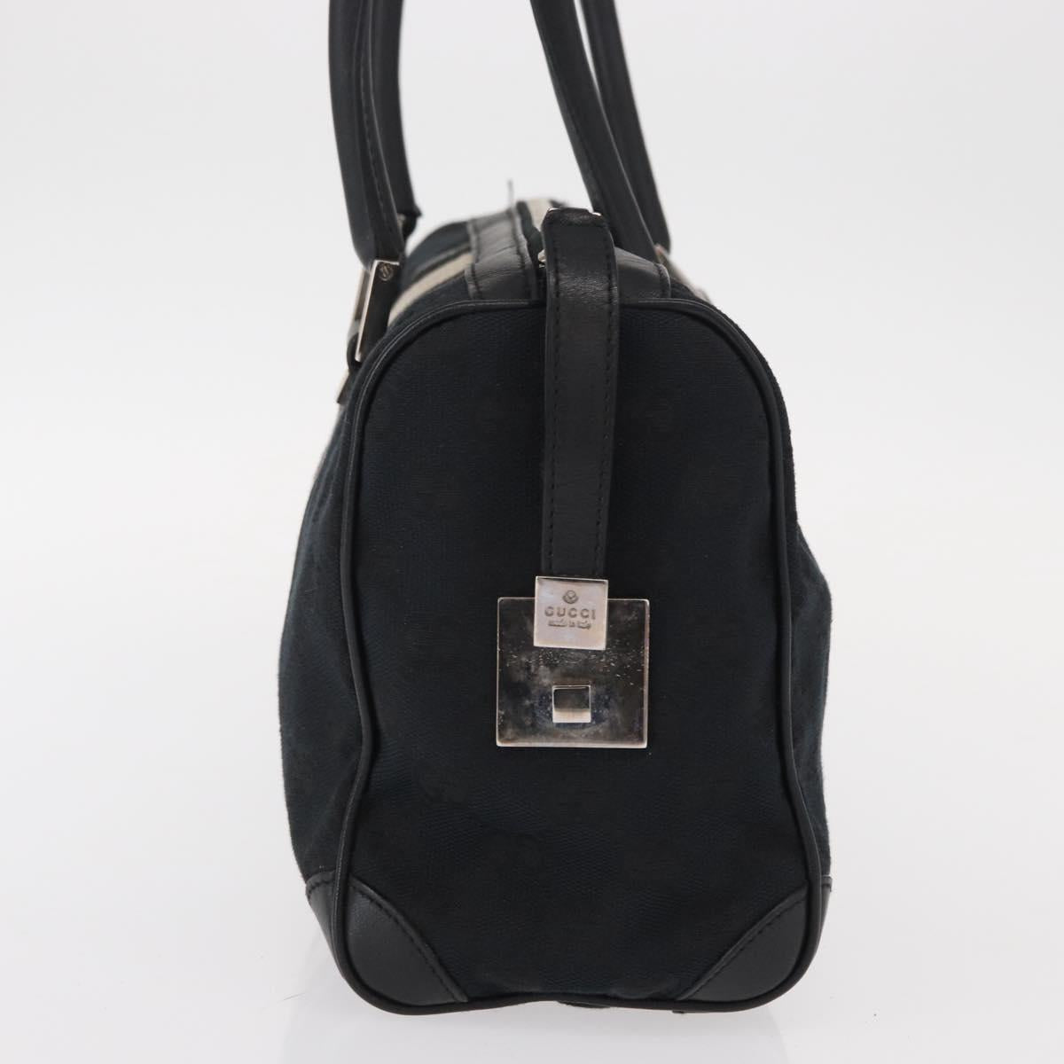 GUCCI GG Canvas Hand Bag Black Silver 000 0851 3754 Auth 155656