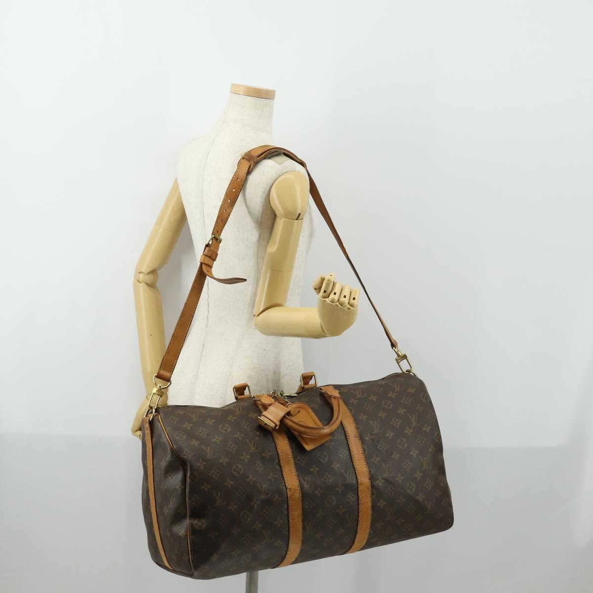 LOUIS VUITTON Monogram Keepall Bandouliere 50 Boston Bag M41416 LV Auth 155662