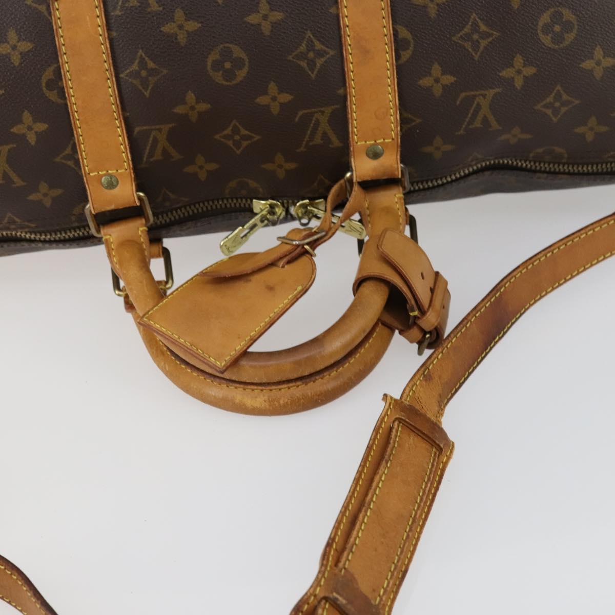 LOUIS VUITTON Monogram Keepall Bandouliere 50 Boston Bag M41416 LV Auth 155662