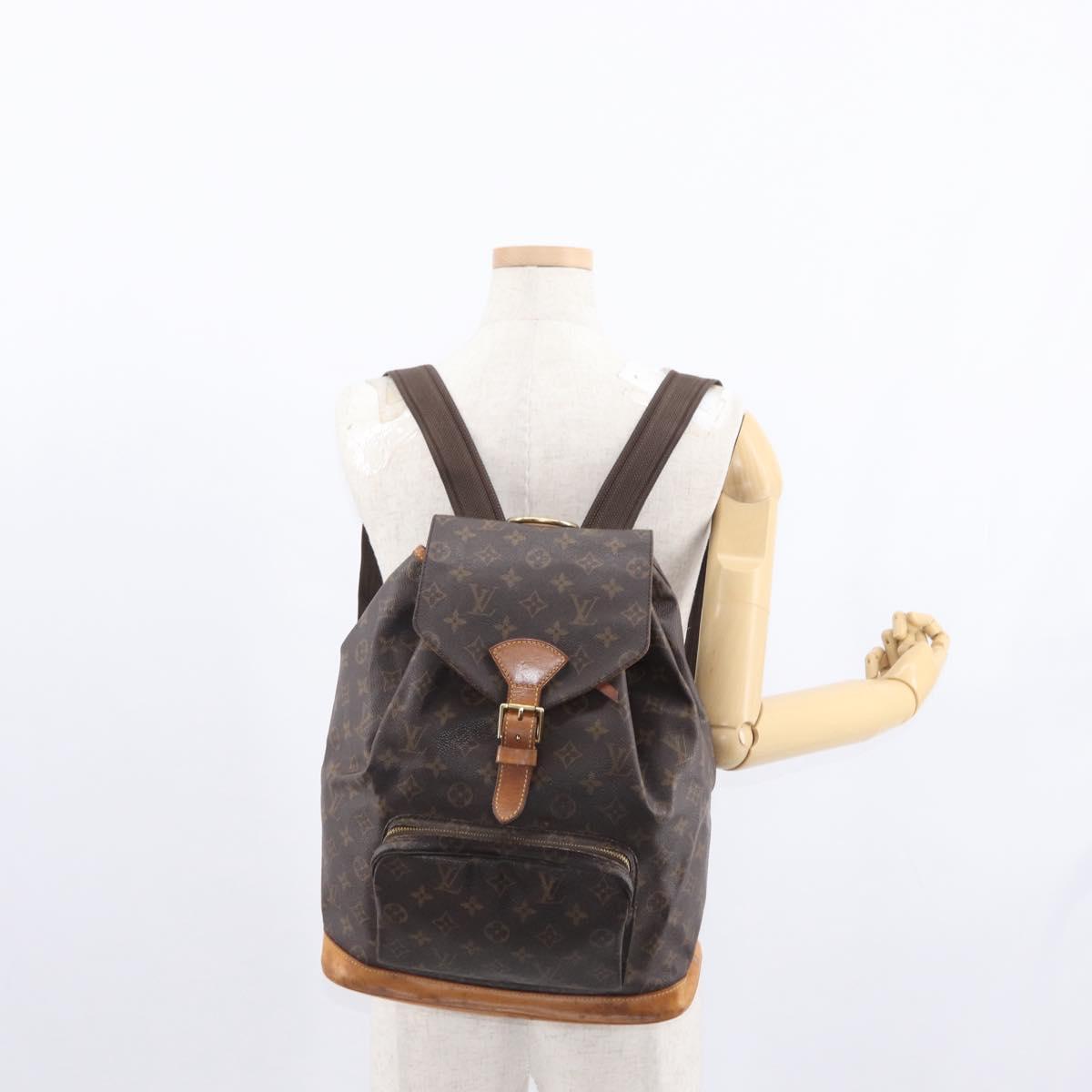 LOUIS VUITTON Monogram Montsouris GM Backpack M51135 LV Auth 155672